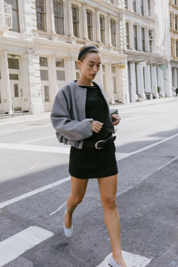 LEATHER TOPSTITCHED BALLERINA