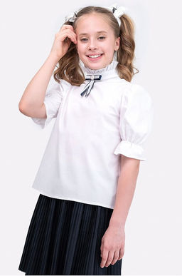 Хлопковая блузка из поплина для девочки Happyfox