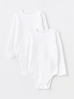 Bisiklet Yaka Basic Erkek Bebek ??t??tl? Bodysuit 2li