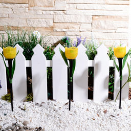 USL-C-452/PT305 YELLOW TULIP Садовый светильник на солнечной батарее Желтый тюльпан. Белый свет. 1*LR аккумулятор в/к. IP44. TM Uniel. - Volpe фото 3