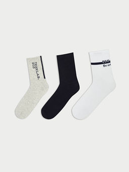 Bask?l? Erkek Soket ?orap 3l?