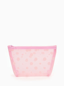 Косметичка дор Горох, сетка 17*6,5*13,5, отд на молнии, розовый