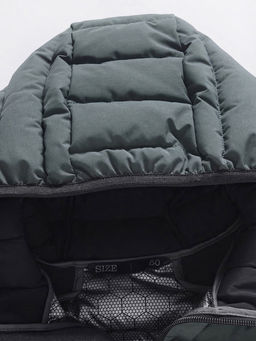 Куртка мужская стёганая с капюшоном с графеновой подкладкой цвета хаки 9623_1Kh