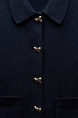 KNIT JACKET WITH BOW BUTTONS - Zara фото 3