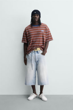 CAMISETA JACQUARD RAYAS PUKAS SURF X ZARA / Rayas marrones