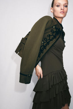 VESTIDO CORTO VOLANTES / Khaki - Zara фото 5