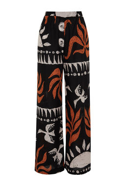 TRENDYOLMILLA Soyut Desenli Dokuma %100 Pamuklu Plaj Pantolon TBESS24PL00020 фото 7