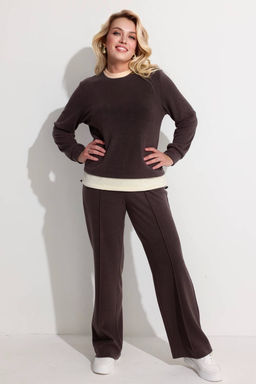 Блузка женская 4324/02/Коричневый, молочный