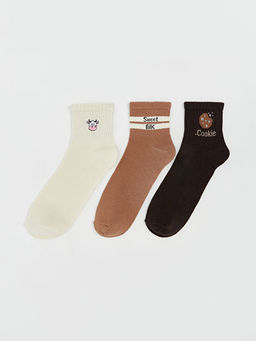 Bask?l? Kad?n Soket ?orap 3l?