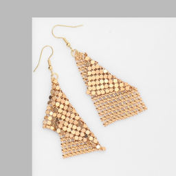 Серьги висячие Ромб диско, цвет золото, 7,5см - Queen fair фото 2