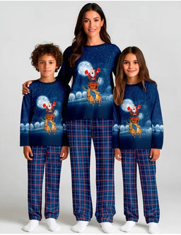 Пижама "Снежные Забавы",синий