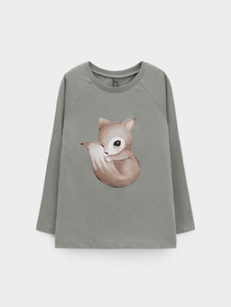 КР 302904/хаки 6206 к663 лонгслив (футболка дл.рукав) для дев - Crockid фото 3