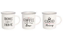 Набор 3 кружек Elan Gallery Home Sweet Home Coffee Time Good Morning 310 мл New Bone China