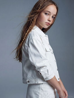 Fisto Detayl? K?z ?ocuk Jean Ceket