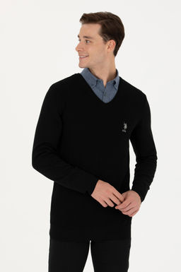 Мужской черный базовый свитер - U.s. polo assn фото 15