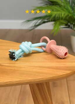 Игрушка для собак, канатная с пустышкой, 20 см., цвет в ассортименте PS099