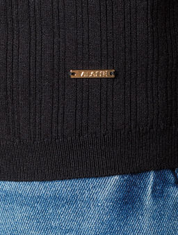 Джемпер Vilatte из вискозы с нейлоном черный фото 3