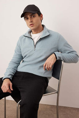 Mint Regular/Normal Kesim Dik Yaka Fermuarl_ Diki_ Detayl_ Polar Sweatshirt TMNAW26SW00036 - Trendyolmilla фото 2