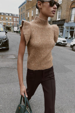 WOOL TOP WITH RUFFLES - Zara фото 3