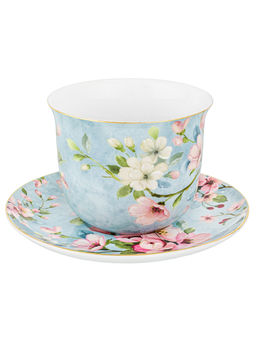 Чайная пара 2 пр. 450 мл 14*11*8,5 см Яблоневый цвет на голубом NEW BONE CHINA - Elan gallery фото 5