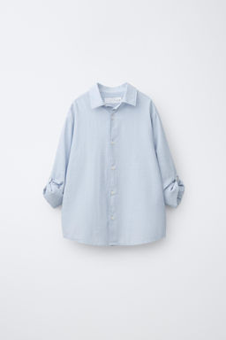 CAMISA ALGOD?N RAYAS / Azul - Zara фото 3