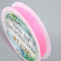 Цена за 10 шт. Резинка для плетения «Розовая», намотка 10 м, ш. 0.8 мм, 6.5×6.5×1.3 см