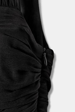 ASYMMETRIC BALLOON HEM DRAPED MINI DRESS - Zara фото 12