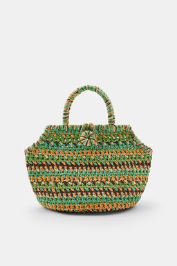 MINI BOLSO CESTO TRENZADO RAYAS / Multicolor - Zara фото 2