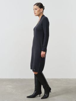 Платье из кашемира 13123 чернильное