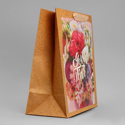 Пакет крафтовый вертикальный Для тебя прекрасной, ML 23 27 11.5 см - Дарите счастье фото 7