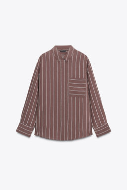 STRIPED SHIRT WITH POCKET - Zara фото 5
