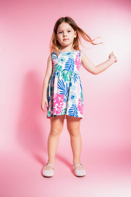 K?z Bebek Desenli Kolsuz Elbise - Defacto фото 8