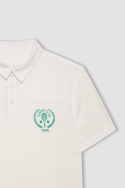 DeFactoFit Спортивная рубашка-поло стандартного кроя с принтом и плотной тканью, футболка с короткими рукавами  фото 2