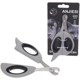 Цена за 2 шт. Когтерез с упором для пальца для животных "ПРЕМИУМ - МОЙ БРО", прорезиненная ручка, цвет серый/черный, 7.1*15.3см