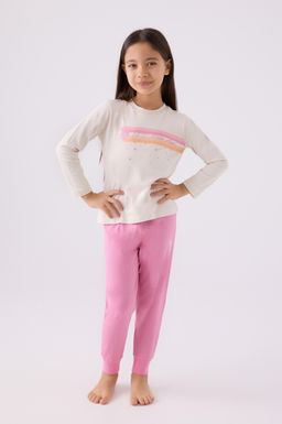 Кремовый пижамный комплект для девочки Неожиданная скидка в корзине