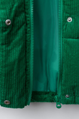 EMBROIDERED TEXT CORDUROY PUFFER JACKET - Zara фото 8