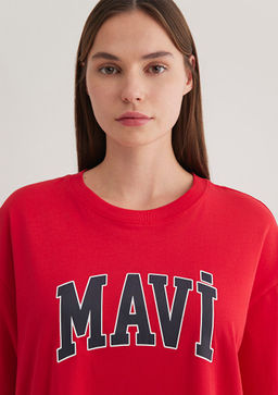 Mavi Logo Bask?l? K?rm?z? Tisort  фото 7