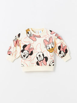 Bisiklet Yaka Uzun Kollu Minnie Mouse Bask?l? K?z Bebek Sweatshirt ve Tayt 2li Tak?m - Waikiki фото 2