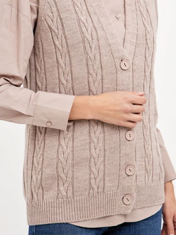 кардиган женский без рукавов с косами - Glenfield фото 6