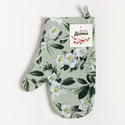 Варежка-прихватка Доляна Jasmine, 20х28 см, рогожка, 100% хл, 164 г/м2  фото 4