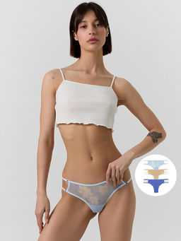 Трусы бразилиана женские в наборе, 3 шт