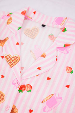 Pembe-Cok Renkli %100 Pamuk Eglence Desenli Orme Pijama Tak?m? THMSS26PT00008 - Trendyolmilla фото 14