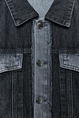 CAZADORA Z1975 CORTA DENIM CONTRASTE / Gris - Zara фото 11