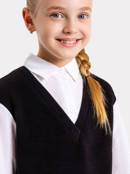 Джемпер-обманка для девочек в черном оттенке - Mark formelle фото 4