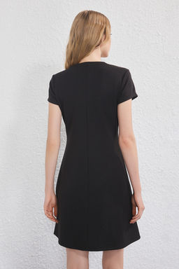 TRENDYOLMILLA Siyah A Line/Can Kesim Midi Orme Elbise TWOSS25EL00781  фото 4