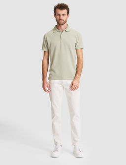 Haki Slim Fit _rme Dokulu Polo Yaka Ti__rt