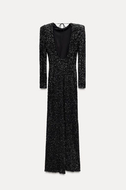 ZW COLLECTION SEQUINNED DRESS WITH SHOULDER PADS - Zara фото 10