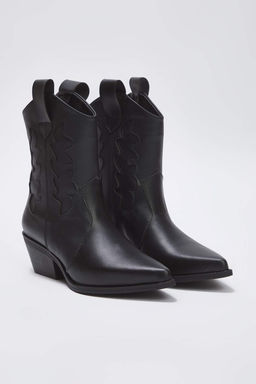 Siyah Nak?sl? Blok Topuklu Kad?n Bilekte Kovboy Bot 
TAKAW26BO00070 - Trendyolmilla фото 3