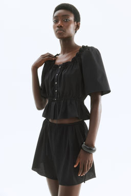 Blusa de algod?n con ribetes de volante - H&m фото 4