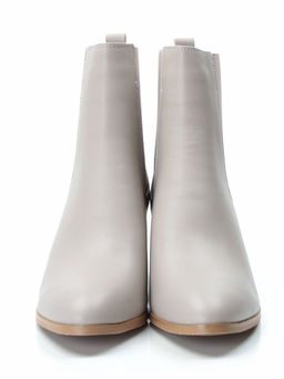 01-PCM359-2 GRAY/BEIGE Ботинки Челси демисезонные женские (натуральная кожа, байка)